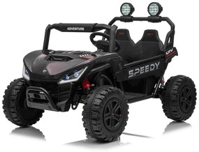 Jipe elétrico para crianças T-REX Ride 4x4, 2 Lugares, 24V, leitor MP3, bateria de lítio, Rodas EVA, controlo remoto, luzes LED Preto