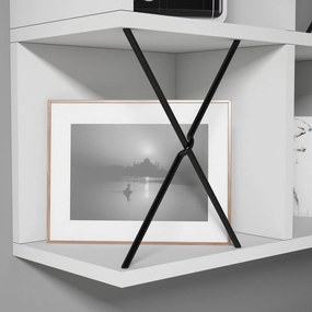 Prateleira de Parede Extra – Branco e Preto – 60x60x24 cm
