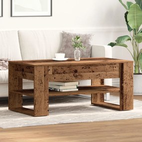 Mesa de Centro vidaXL em Madeira Velha 102x55x45 cm de Madeira de Enge