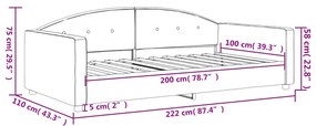 Sofá-cama 100x200 cm veludo cinzento-escuro