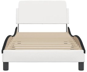 Estrutura de cama c/ cabeceira couro artificial 90x190cm