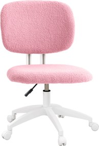 Vinsetto Cadeira de escritório, cadeira de computador giratória, ajustável em altura, 48 cm x 53 cm x 80-90 cm, rosa | Aosom Portugal