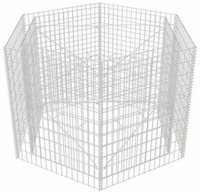 Canteiro elevado/cesto gabião hexagonal 160x140x100 cm