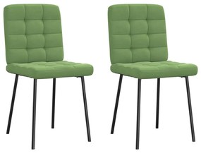Cadeiras de jantar 2 pcs veludo verde-claro