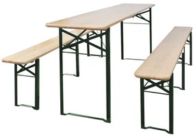 Mesa de cerveja dobrável c/ 2 bancos 220 cm madeira de abeto