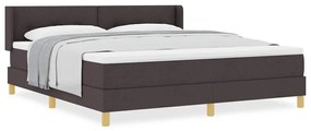 Cama Box Marrom Escuro e Branco 180 x 200 cm Poliéster