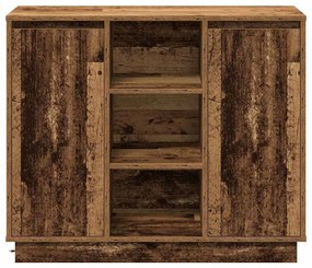 Aparador com LED Madeira Velha 90x32x75 cm Madeira Revestida