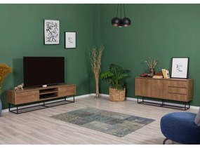 Conjunto de Mobiliário de Sala Laxus – Nogueira/Preto – 90x39x40 cm