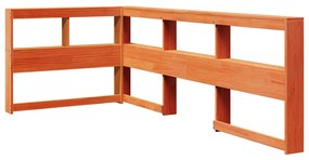 Cama com estante sem colchão 75x190cm pinho maciço castanho-mel