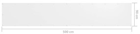 Tela de varanda 90x500 cm tecido Oxford branco