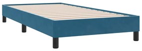Estrutura de cama sem colchão 80x220 cm veludo azul-escuro
