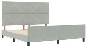 Cama vidaXL em Cinzento-claro - 180x200 cm Veludo