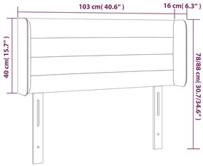 Cabeceira de cama c/ abas tecido 103x16x78/88 cm preto