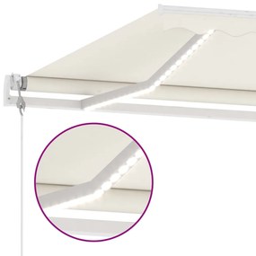 Toldo automático com LED e sensor de vento 600x300 cm cor creme