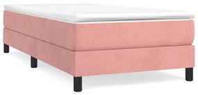 Cama com molas/colchão 90x190 cm veludo rosa
