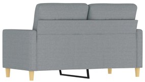 Sofá de 2 lugares em tecido 120 cm cinzento-claro