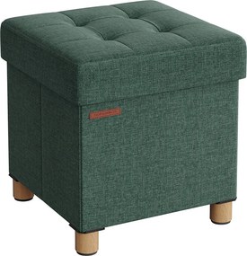 Banco com arrumação dobrável 38 x 38 x 40 cm verde vintage