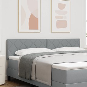 Cabeceira LED vidaXL Design Blocos de Diamante Cinza-Claro 180 cm Tecido