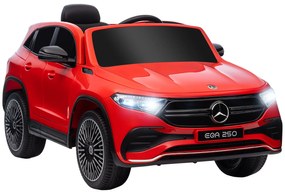 HOMCOM Carro Elétrico Mercedes-Benz EQA 12V Música Buzina Velocidade Ajustável Vermelho 111,5x69x52,5 cm | Aosom Portugal