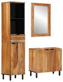 vidaXL Conjunto de Móveis para Banheiro com gaveta 3 pcs Castanho