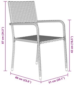 Conjunto de Jantar de Jardim 9 Peças Rattan Poliéster Preto
