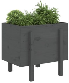 Vaso/floreira de jardim 62x50x57 cm pinho maciço cinzento