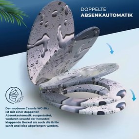 Assento sanitário Waterdrops com descida automática 45,7 x 38 cm Cinzento + Antracite