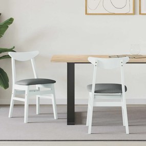 vidaXL Cadeiras de Jantar 2 pcs Branco 42 x 47,5 x 81 cm
