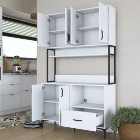 Armário Alto de Cozinha "Stella" - 120 x 198,6 x 40 cm - Branco - Desi