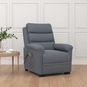 vidaXL Poltrona de massagens elevatória veludo cinzento-escuro