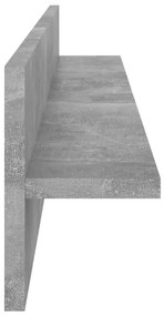 Estantes de parede 2 pcs 80x11,5x18 cm contrapl. cinza cimento