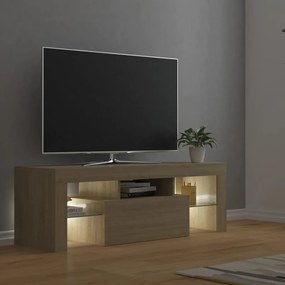 Móvel de TV com luzes LED 120x35x40 cm carvalho sonoma