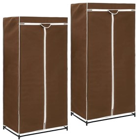 Roupeiros 2 pcs 75x50x160 cm castanho