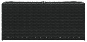 Floreira com 2 vasos 90x20x40 cm vime PE preto