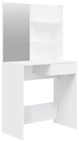 Toucador Tracy com Espelho, 1 Gaveta e 2 Prateleiras - Branco - Design