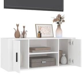 Móvel p/ TV 100x35x40cm madeira processada branco