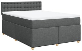 Cama com molas/colchão 160x200 cm tecido cinzento-escuro