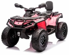 Moto 4 elétrica para crianças 12V Can Am Outlander 4x4 com controlo remoto, rodas Espuma EVA, assento couro Carga até 50Kg Rosa