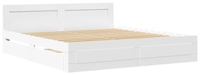 Estrutura de cama c/ cabeceira sem colchão 200x200 cm branco