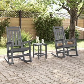 Conjunto de 3 Peças de Lounges de Jardim vidaXL Cinza Claro HDPE