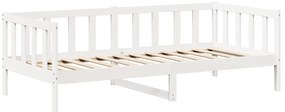 Sofá-cama com telhado 80x200 cm madeira de pinho maciça branco
