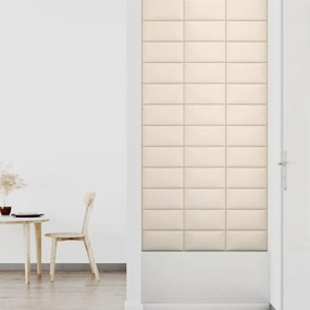 Painel de parede 12 pcs 30x15 cm veludo 0,54 m² cor creme