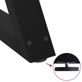 Pés para mesa de jantar 2 peças preto 80x(72-73,3) cm aço