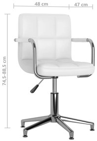 Cadeira de escritório giratória couro artificial branco