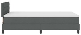 Cama Box Spring com Colchão &amp; LED Cinza Escuro 120x190 cm Tecido