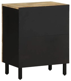 Mesa cabeceira 50x33x62cm madeira mangueira áspera maciça preto