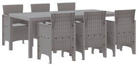 Conjunto de Jantar de Jardim 7 pcs Cinzento-claro
