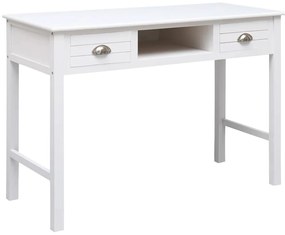Secretária 108x45x76 cm madeira de paulownia maciça branco