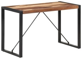 Mesa jantar 120x60x75 cm madeira maciça c/ acabamento sheesham