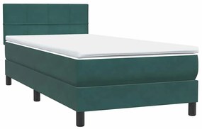 Cama com molas/colchão verde-escuro 80x220 cm veludo